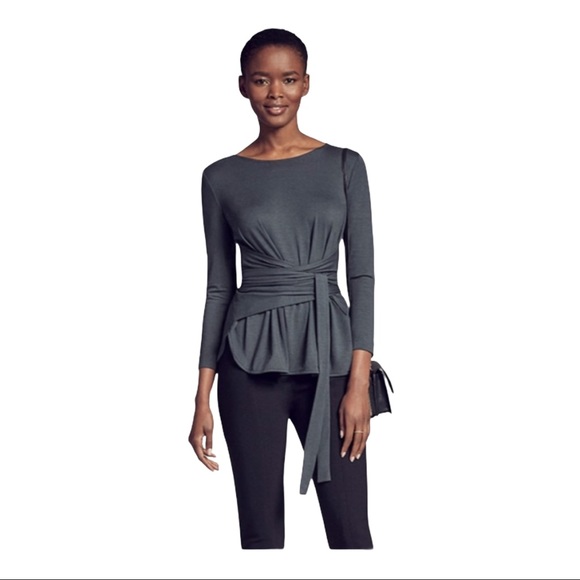 MM Lafleur Tops - M.M. LaFleur The Walker Wrap Top Dark Sage Small